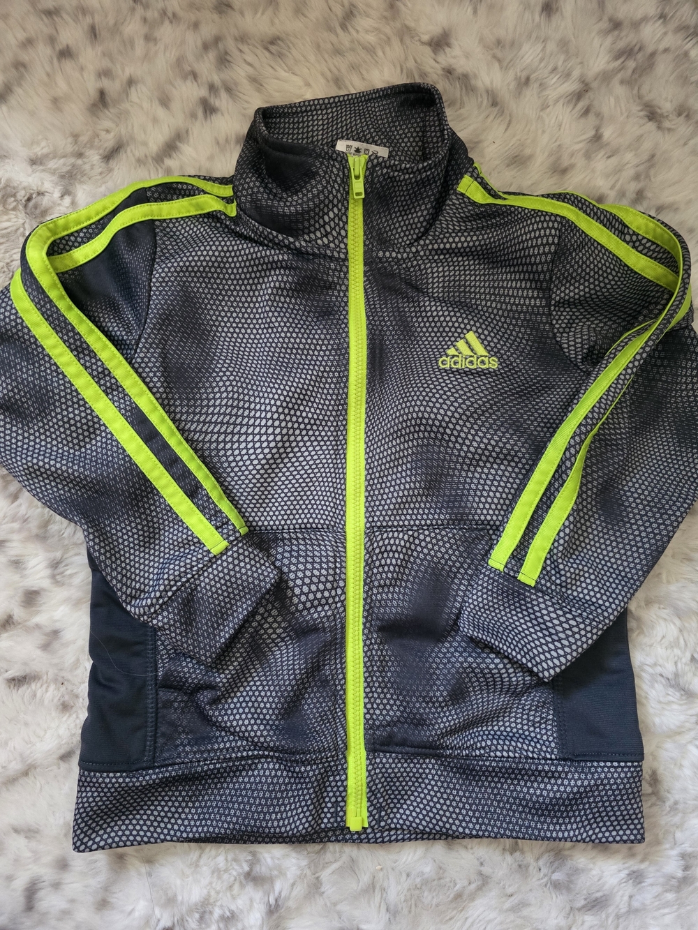 Adidas 3T  Track Jacket with Neon Yellow Accents